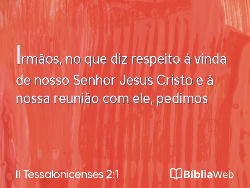 II Tessalonicenses 2:1 em imagem para compartilhar