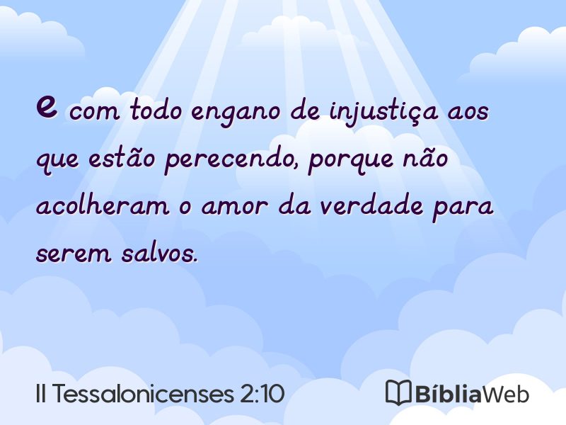 II Tessalonicenses 2:10 em imagem para compartilhar