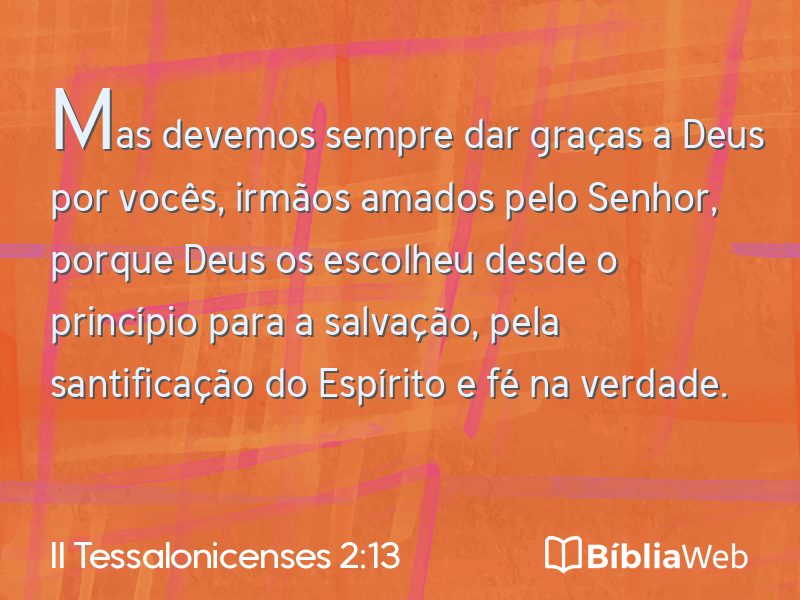 II Tessalonicenses 2:13 em imagem para compartilhar