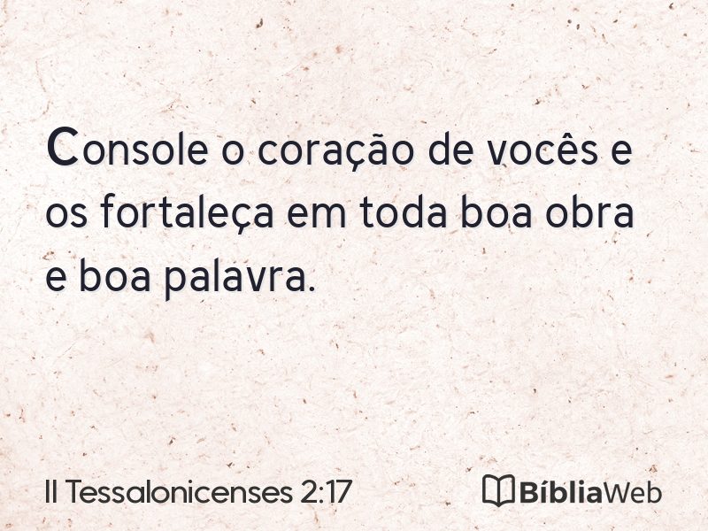 II Tessalonicenses 2:17 em imagem para compartilhar