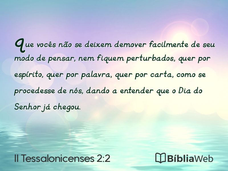 II Tessalonicenses 2:2 em imagem para compartilhar