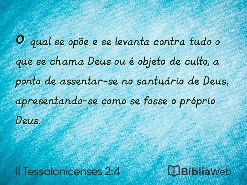 II Tessalonicenses 2:4 em imagem para compartilhar