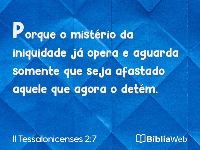 II Tessalonicenses 2:7 em imagem para compartilhar