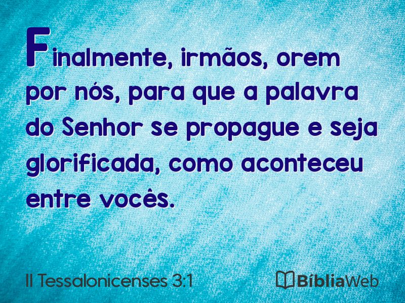 II Tessalonicenses 3:1 em imagem para compartilhar