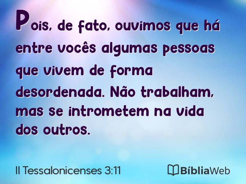 II Tessalonicenses 3:11 em imagem para compartilhar