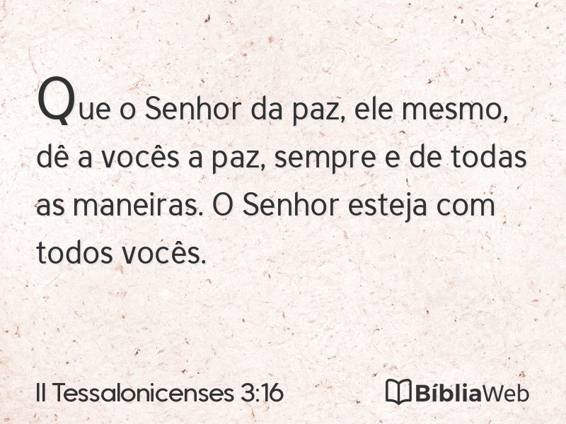 II Tessalonicenses 3:16 em imagem para compartilhar
