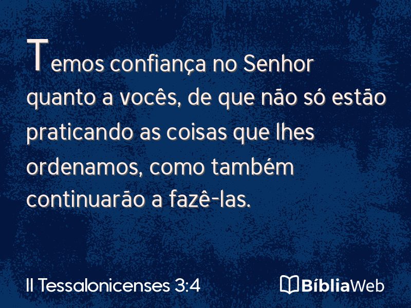 II Tessalonicenses 3:4 em imagem para compartilhar