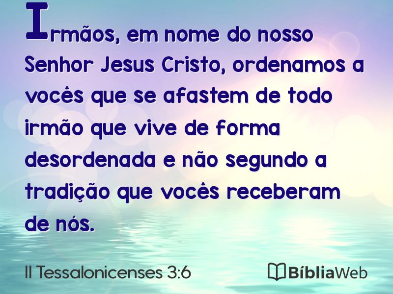 II Tessalonicenses 3:6 em imagem para compartilhar