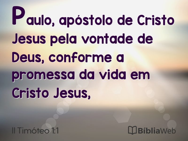 II Timóteo 1:1 em imagem para compartilhar