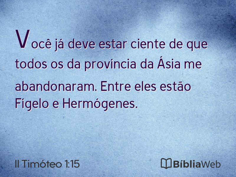 II Timóteo 1:15 em imagem para compartilhar