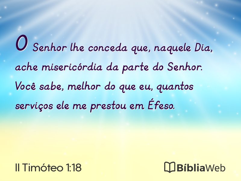 II Timóteo 1:18 em imagem para compartilhar