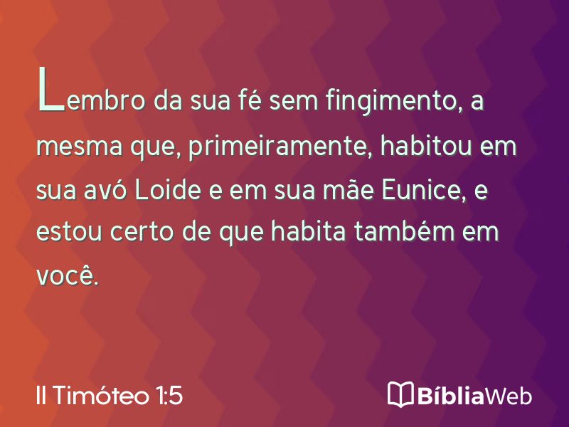 II Timóteo 1:5 em imagem para compartilhar