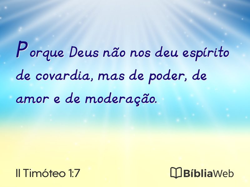 II Timóteo 1:7 em imagem para compartilhar