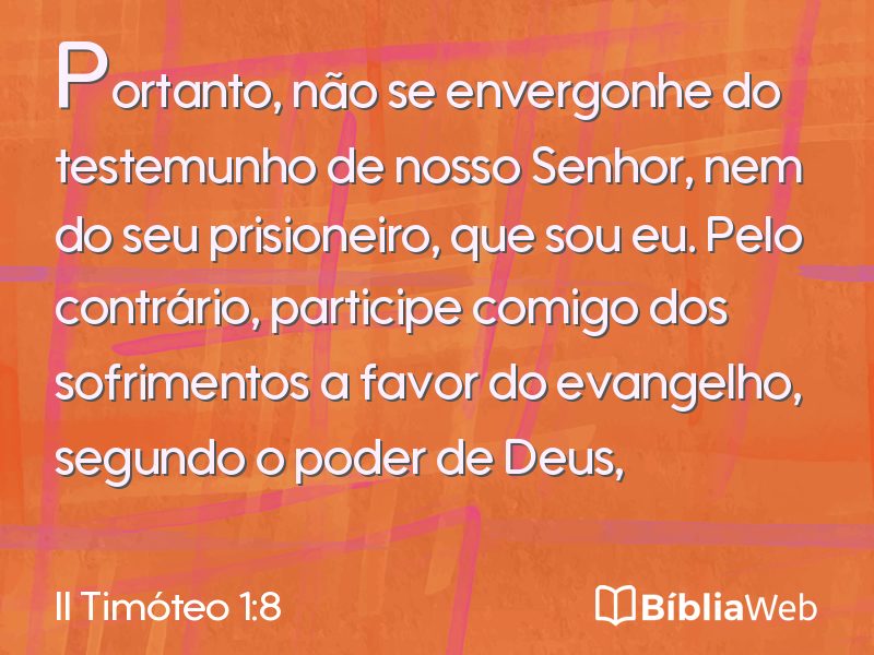 II Timóteo 1:8 em imagem para compartilhar