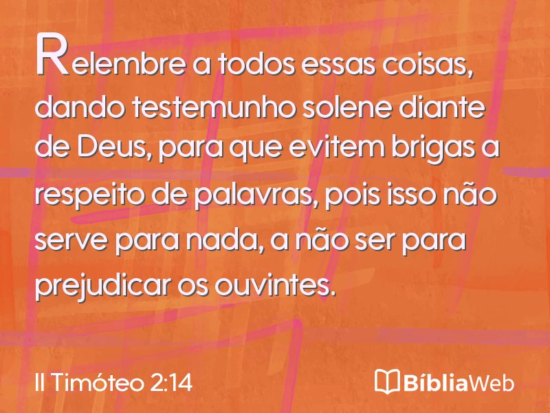 II Timóteo 2:14 em imagem para compartilhar