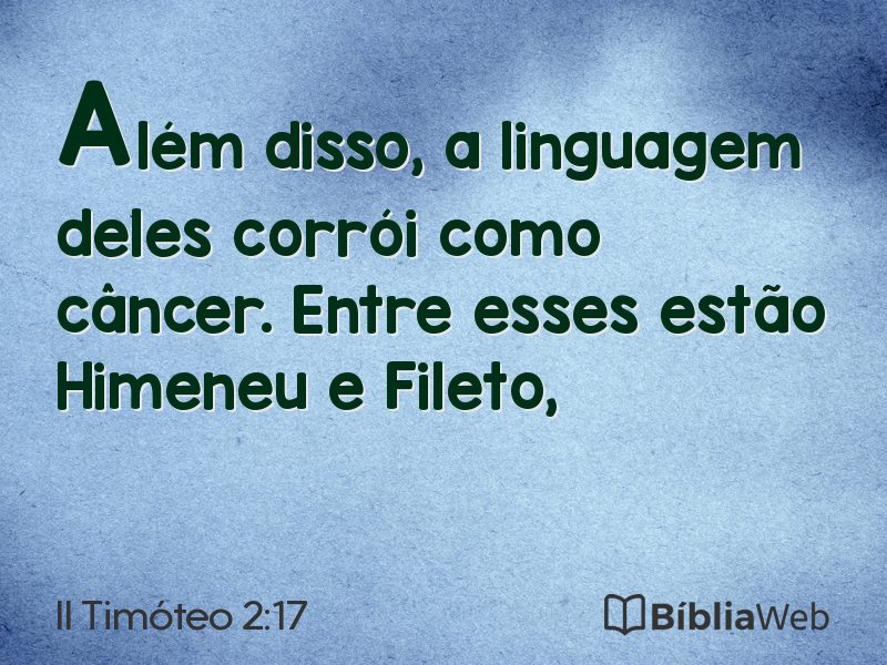 II Timóteo 2:17 em imagem para compartilhar