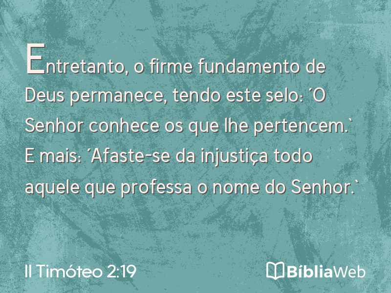 II Timóteo 2:19 em imagem para compartilhar
