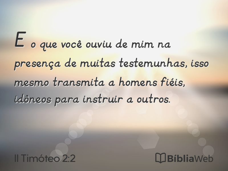 II Timóteo 2:2 em imagem para compartilhar