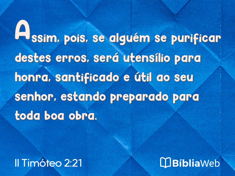 II Timóteo 2:21 em imagem para compartilhar