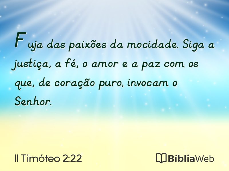 II Timóteo 2:22 em imagem para compartilhar