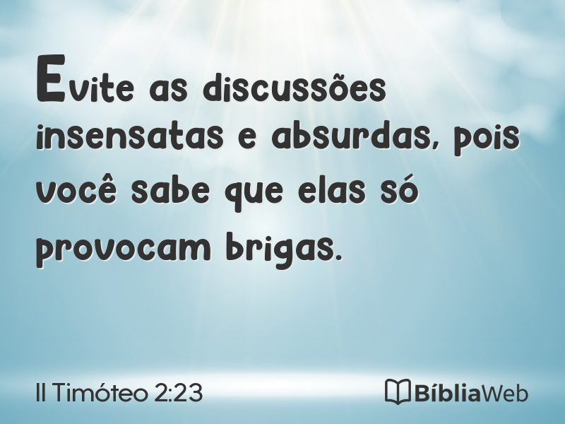 II Timóteo 2:23 em imagem para compartilhar