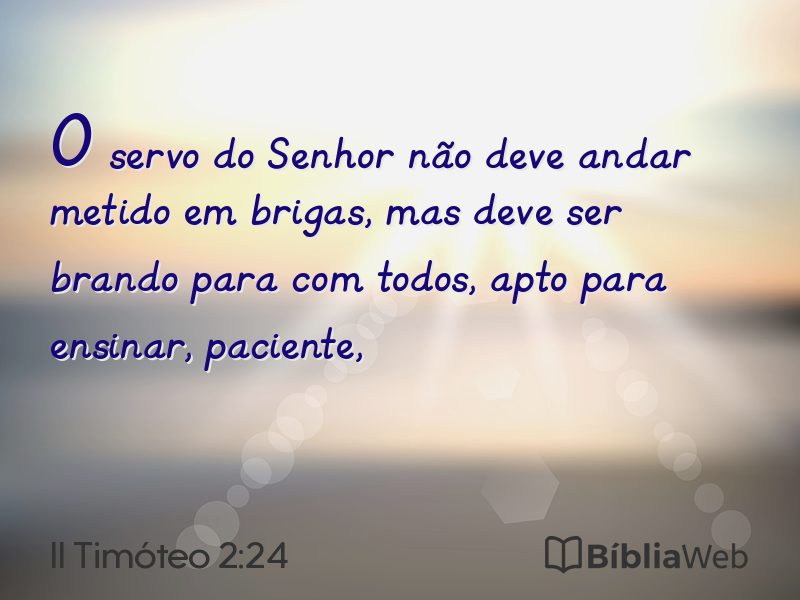II Timóteo 2:24 em imagem para compartilhar