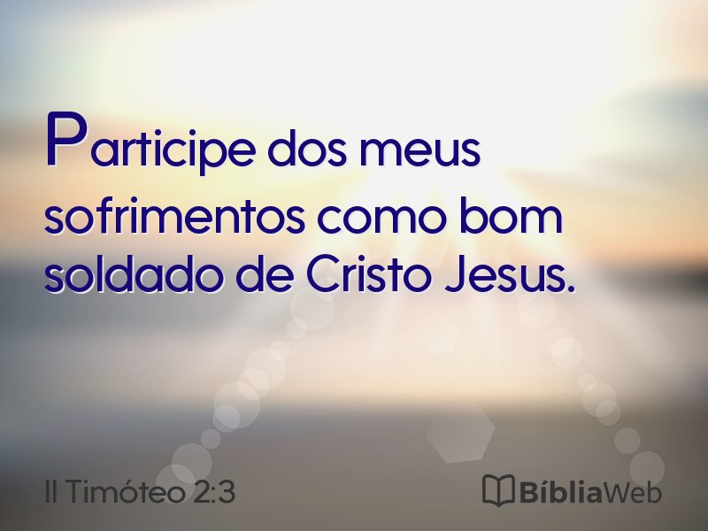 II Timóteo 2:3 em imagem para compartilhar