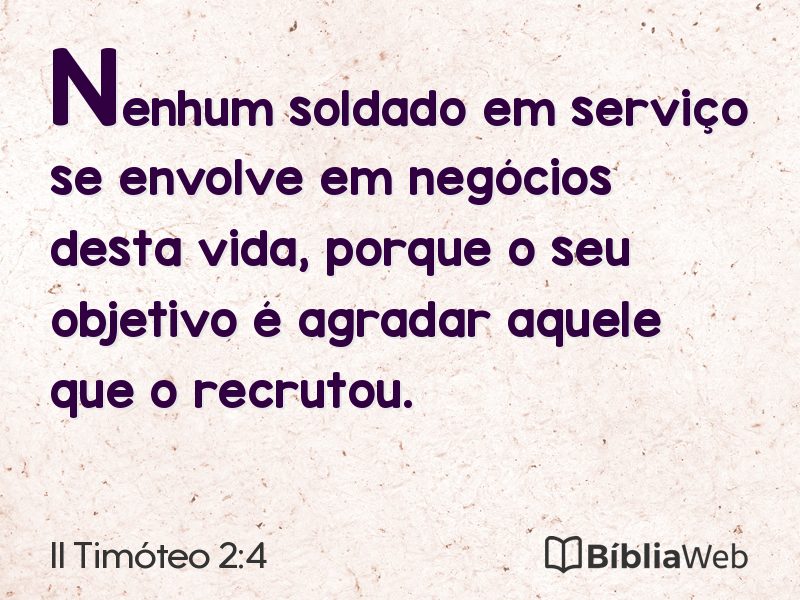 II Timóteo 2:4 em imagem para compartilhar