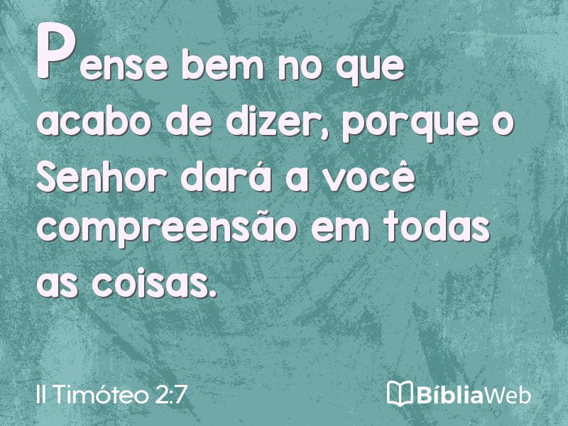II Timóteo 2:7 em imagem para compartilhar