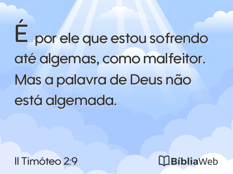 II Timóteo 2:9 em imagem para compartilhar