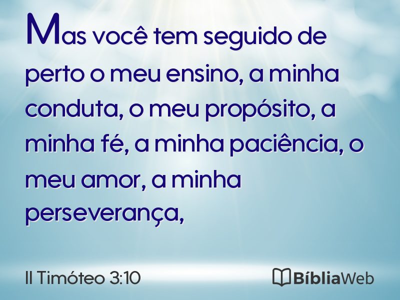 II Timóteo 3:10 em imagem para compartilhar