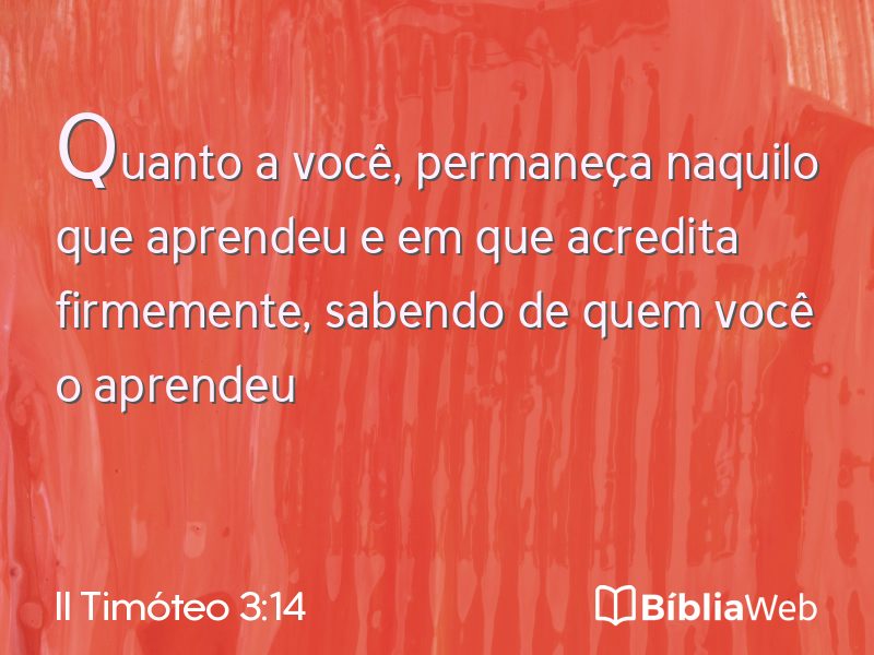 II Timóteo 3:14 em imagem para compartilhar
