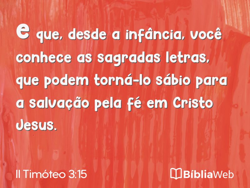 II Timóteo 3:15 em imagem para compartilhar