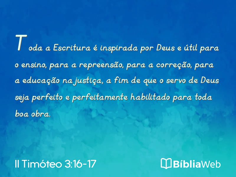 II Timóteo 3:16-17 em imagem para compartilhar