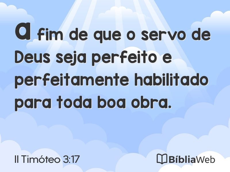 II Timóteo 3:17 em imagem para compartilhar