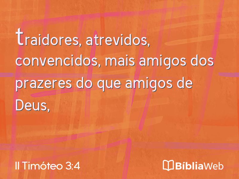 II Timóteo 3:4 em imagem para compartilhar