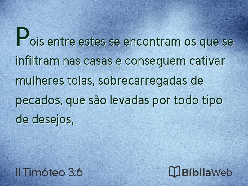 II Timóteo 3:6 em imagem para compartilhar