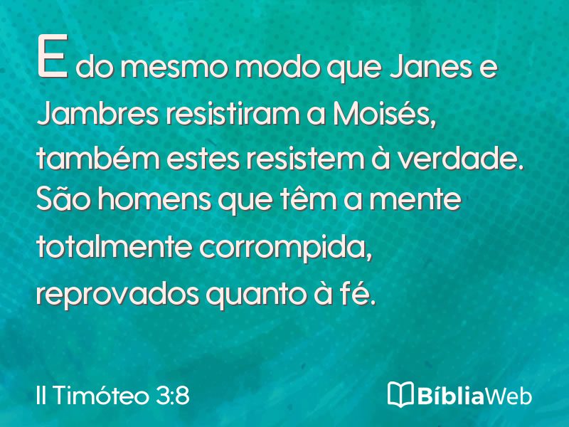 II Timóteo 3:8 em imagem para compartilhar