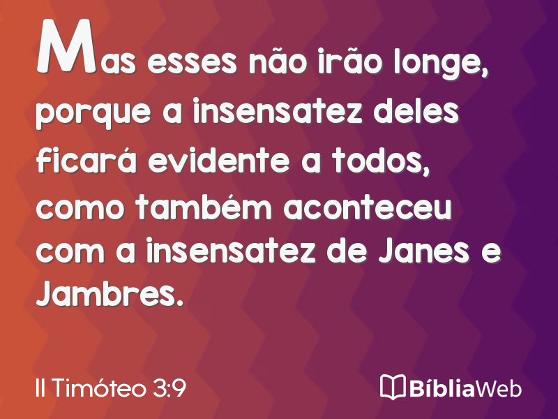 II Timóteo 3:9 em imagem para compartilhar