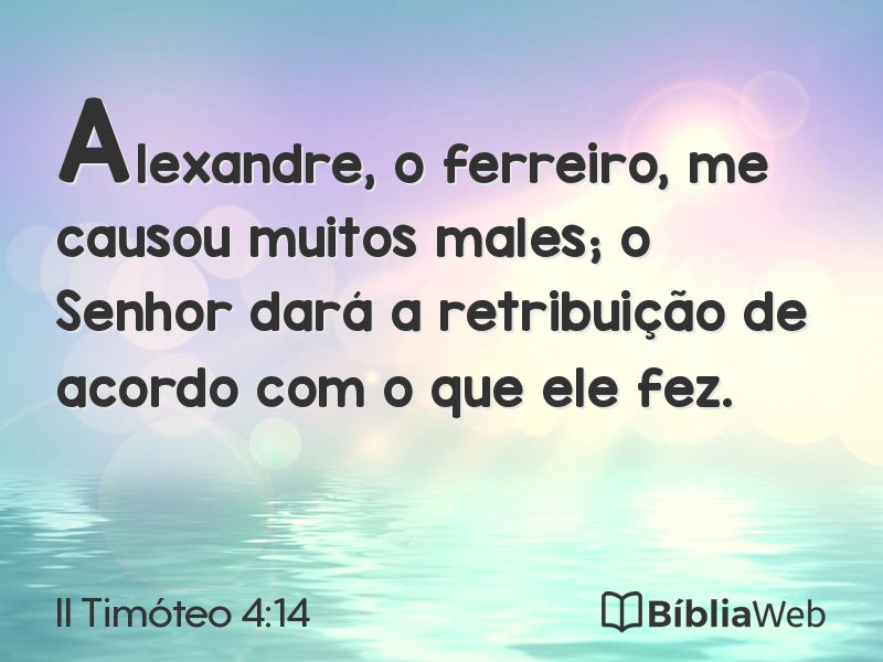II Timóteo 4:14 em imagem para compartilhar