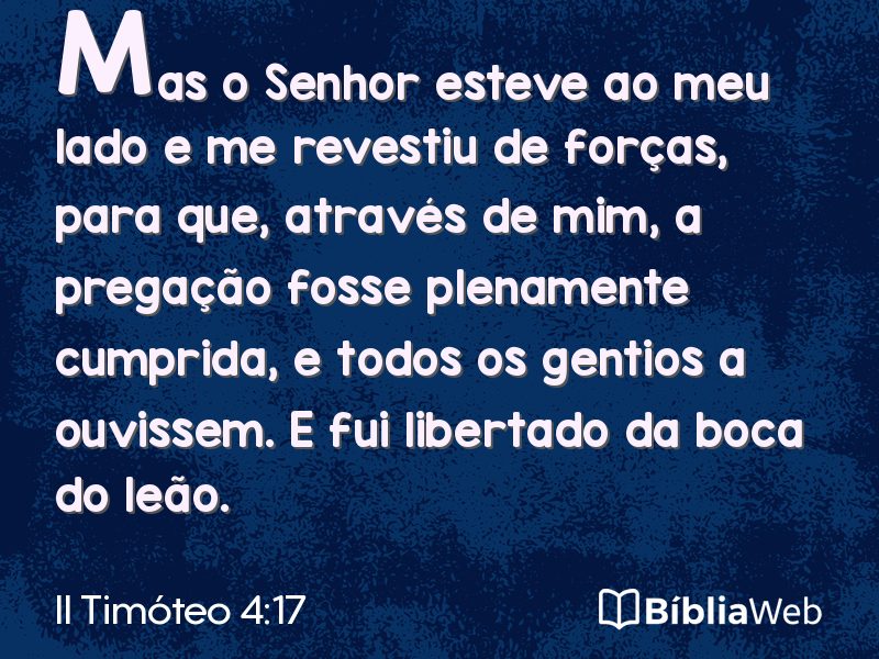 II Timóteo 4:17 em imagem para compartilhar
