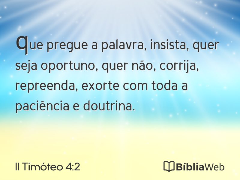 II Timóteo 4:2 em imagem para compartilhar