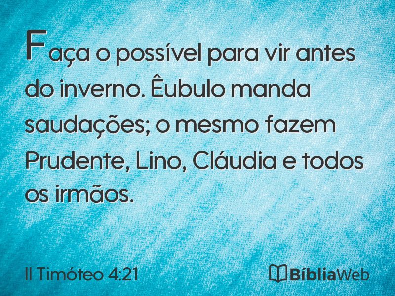 II Timóteo 4:21 em imagem para compartilhar