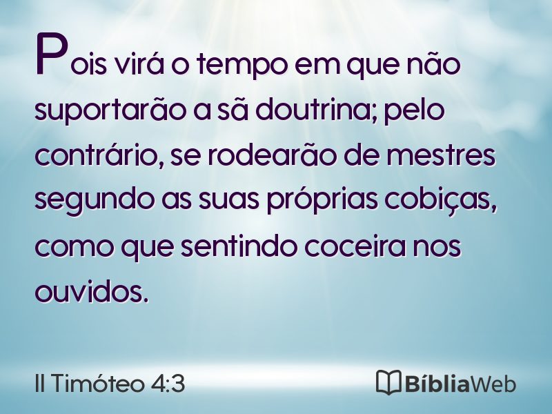 II Timóteo 4:3 em imagem para compartilhar