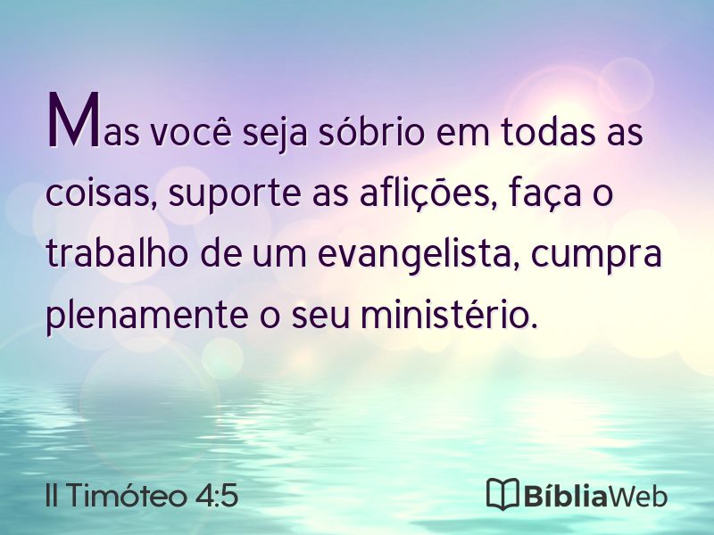 II Timóteo 4:5 em imagem para compartilhar