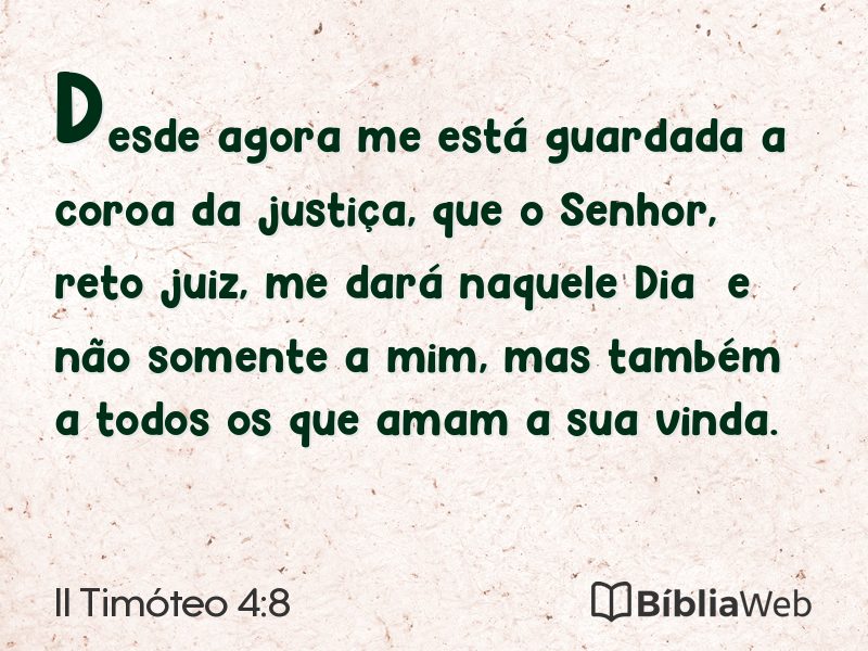 II Timóteo 4:8 em imagem para compartilhar