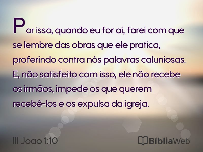 III Joao 1:10 em imagem para compartilhar