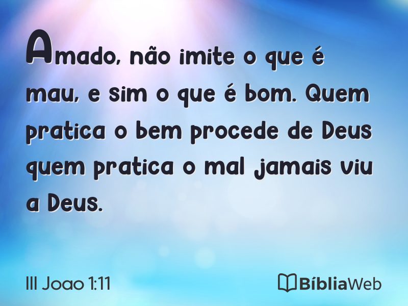 III Joao 1:11 em imagem para compartilhar