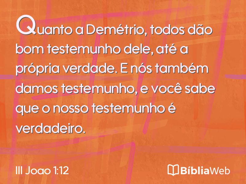 III Joao 1:12 em imagem para compartilhar