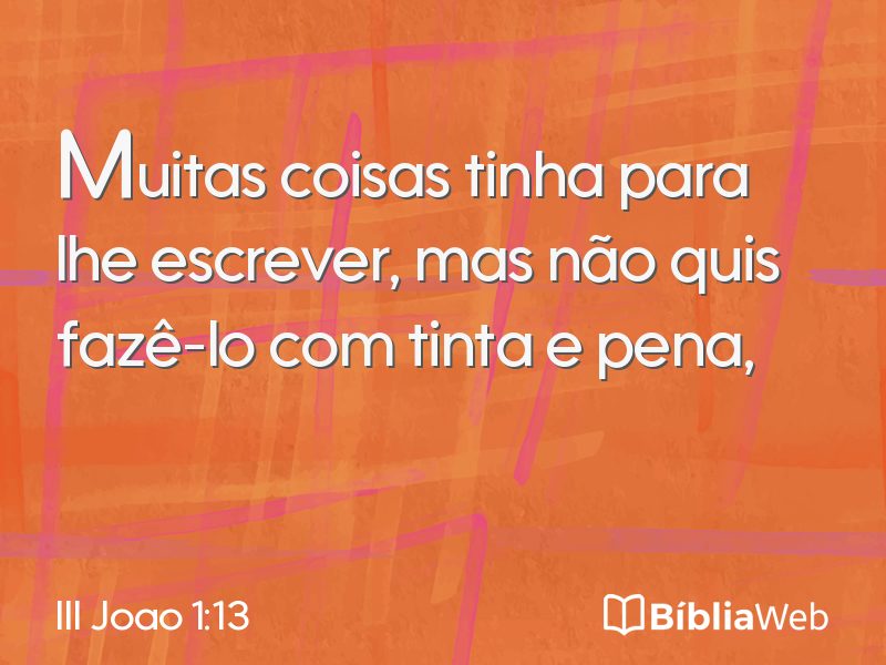 III Joao 1:13 em imagem para compartilhar